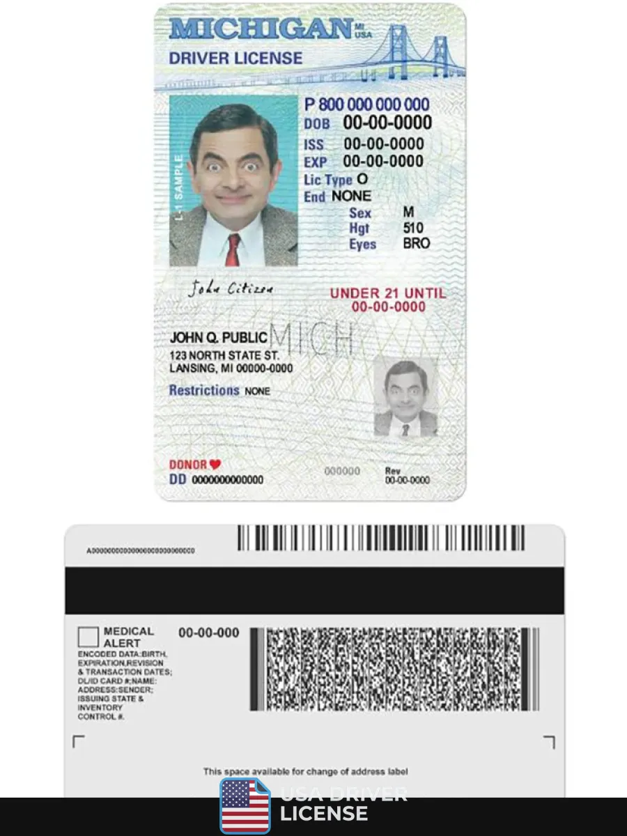 Usa Michigan Driving License Under 21 — Driver License