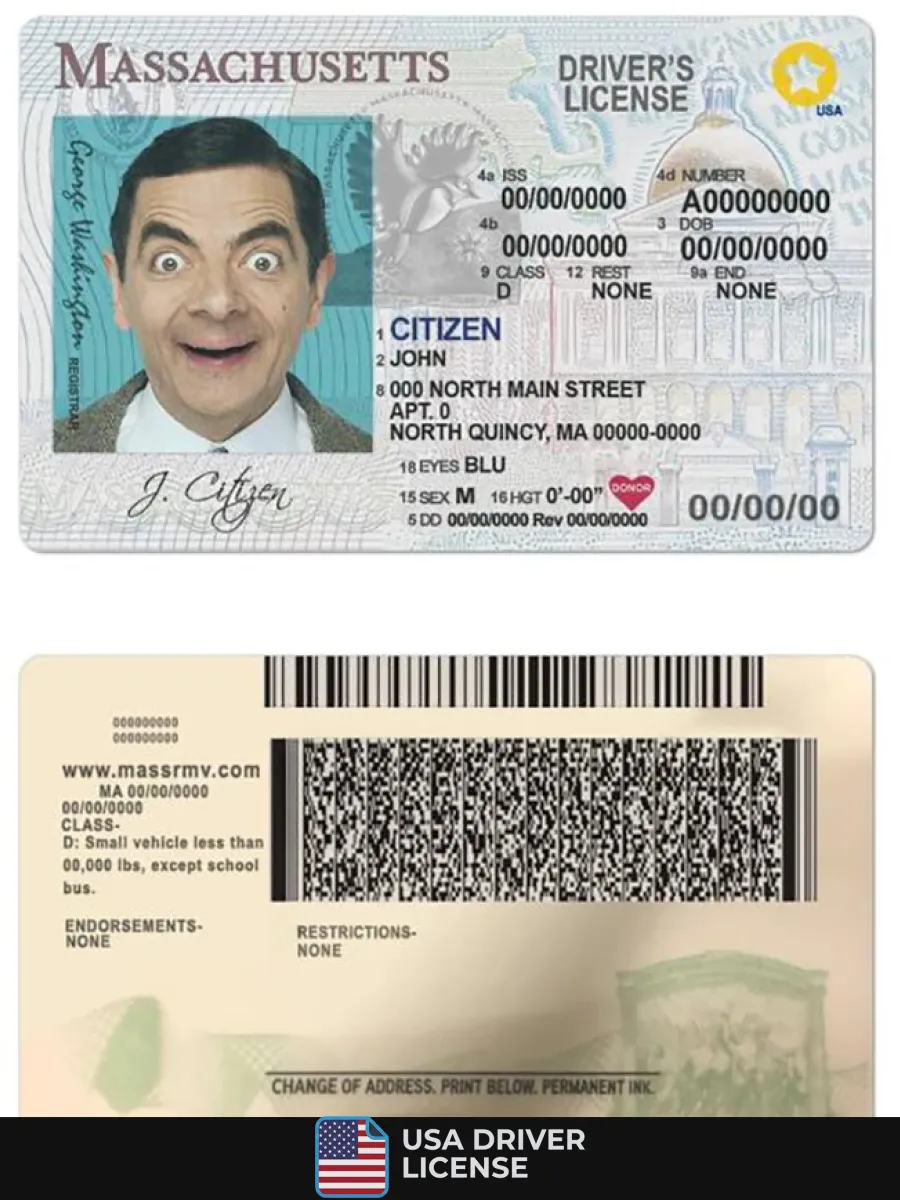 Usa Massachusetts Driving License — Driver License