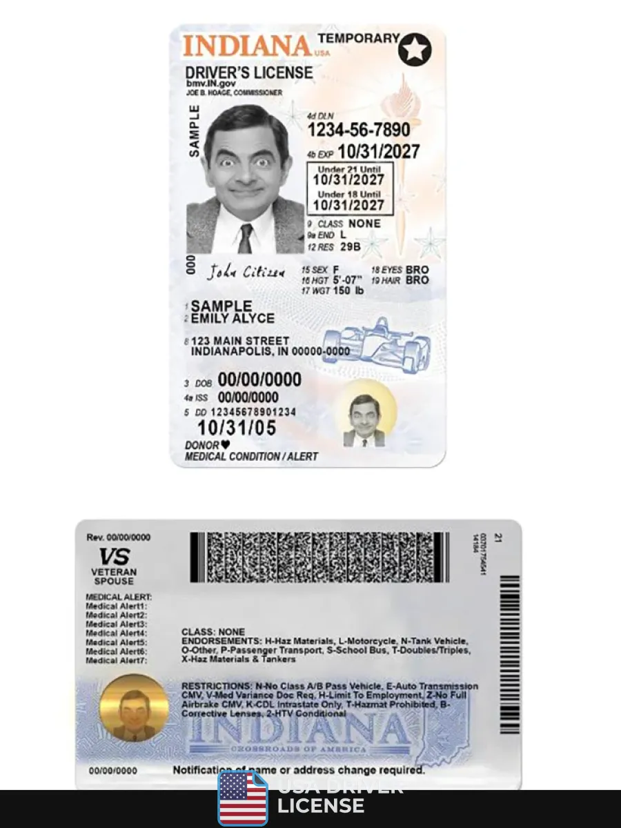 Usa Indiana Driving License Under 21 — Driver License