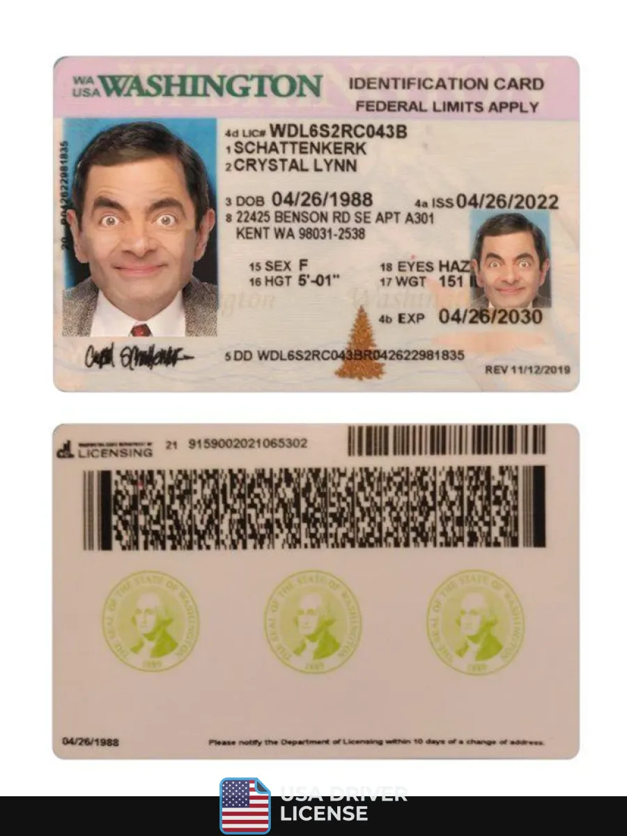 Usa Washington Id Card 2022 Present — ID Cards