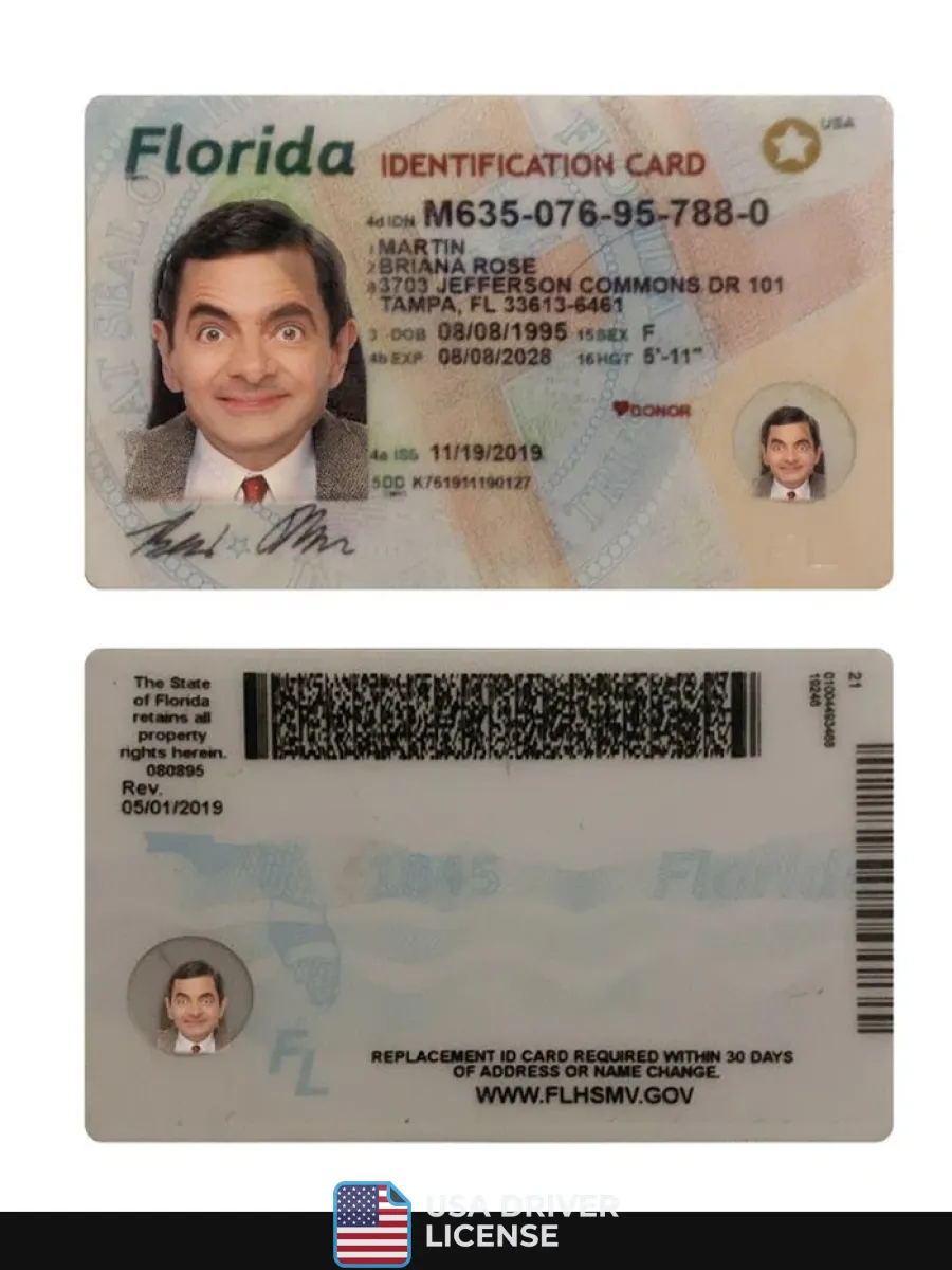 Usa Florida Id Card