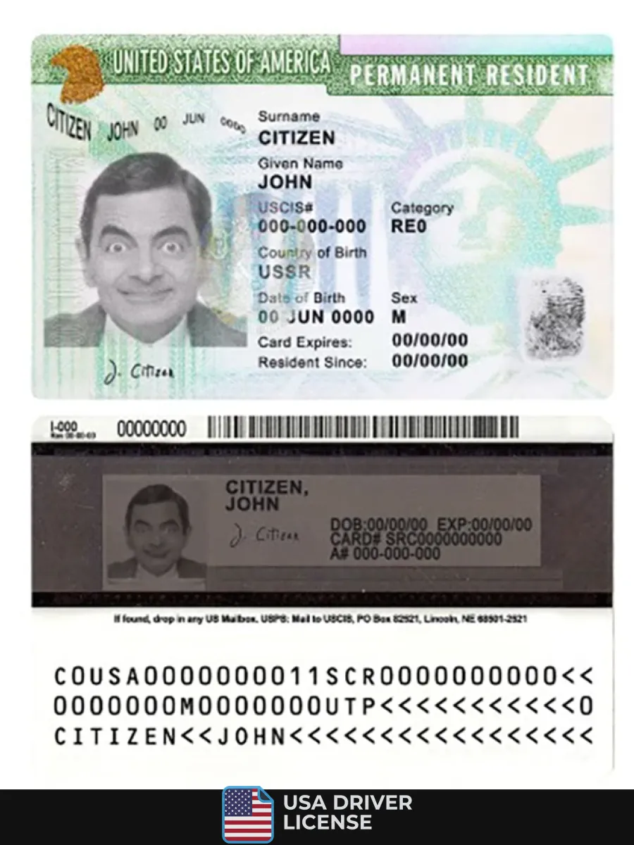 Usa Green Card Permanent Resident Card