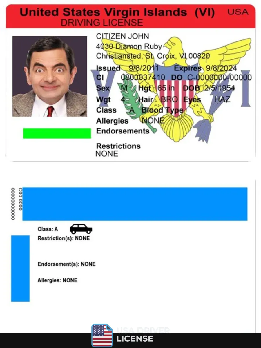 Usa Virgin Islands Dl — Driver License