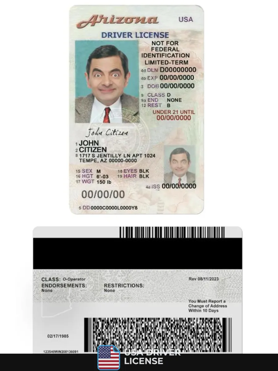 Usa Arizona Driving License Under 21 — Driver License