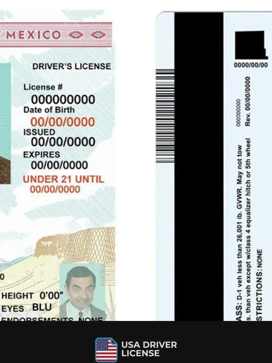 Usa State New Mexico Driving License Template In Psd Format Under 21