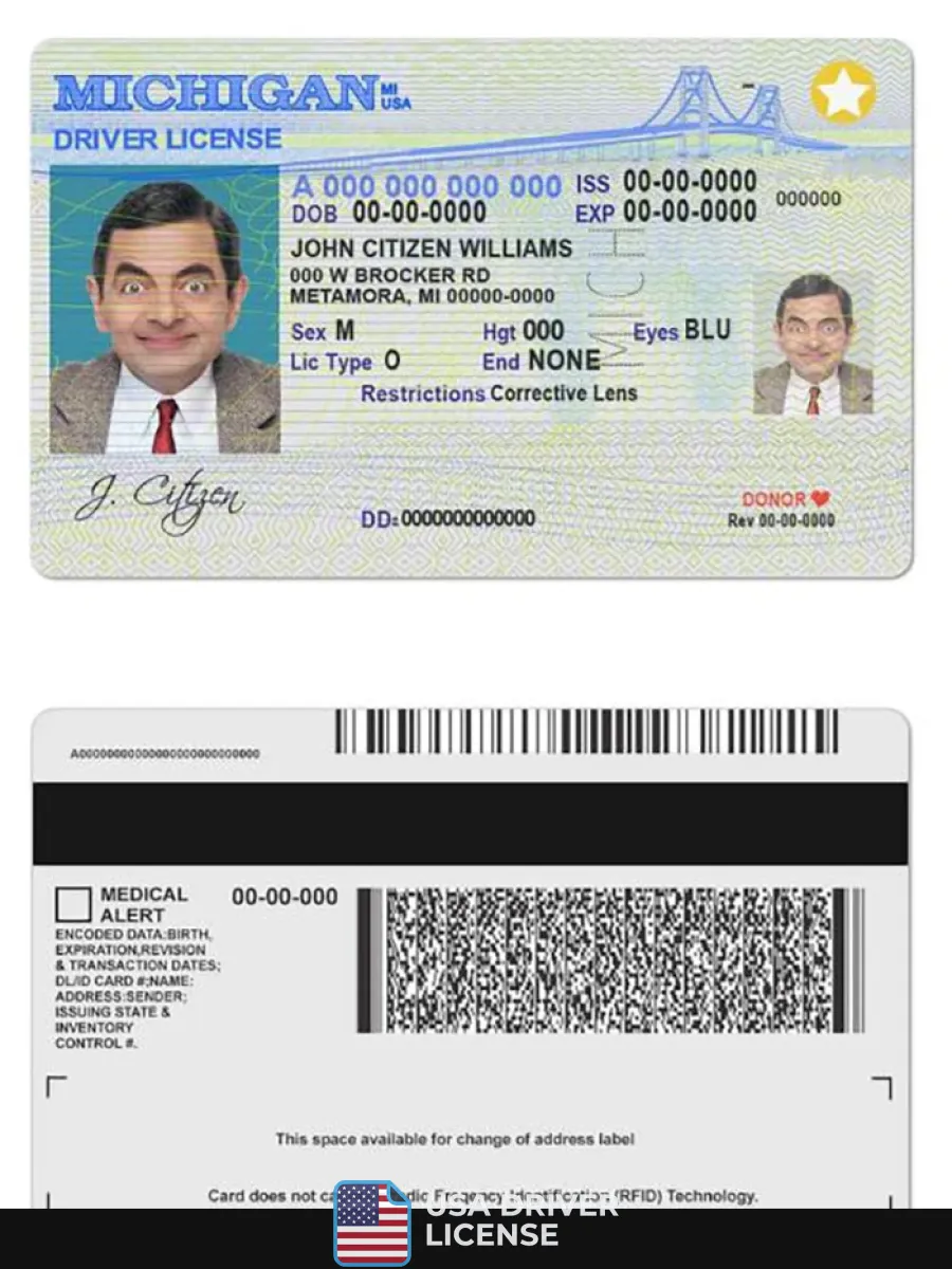 Usa Michigan Driving License — Driver License
