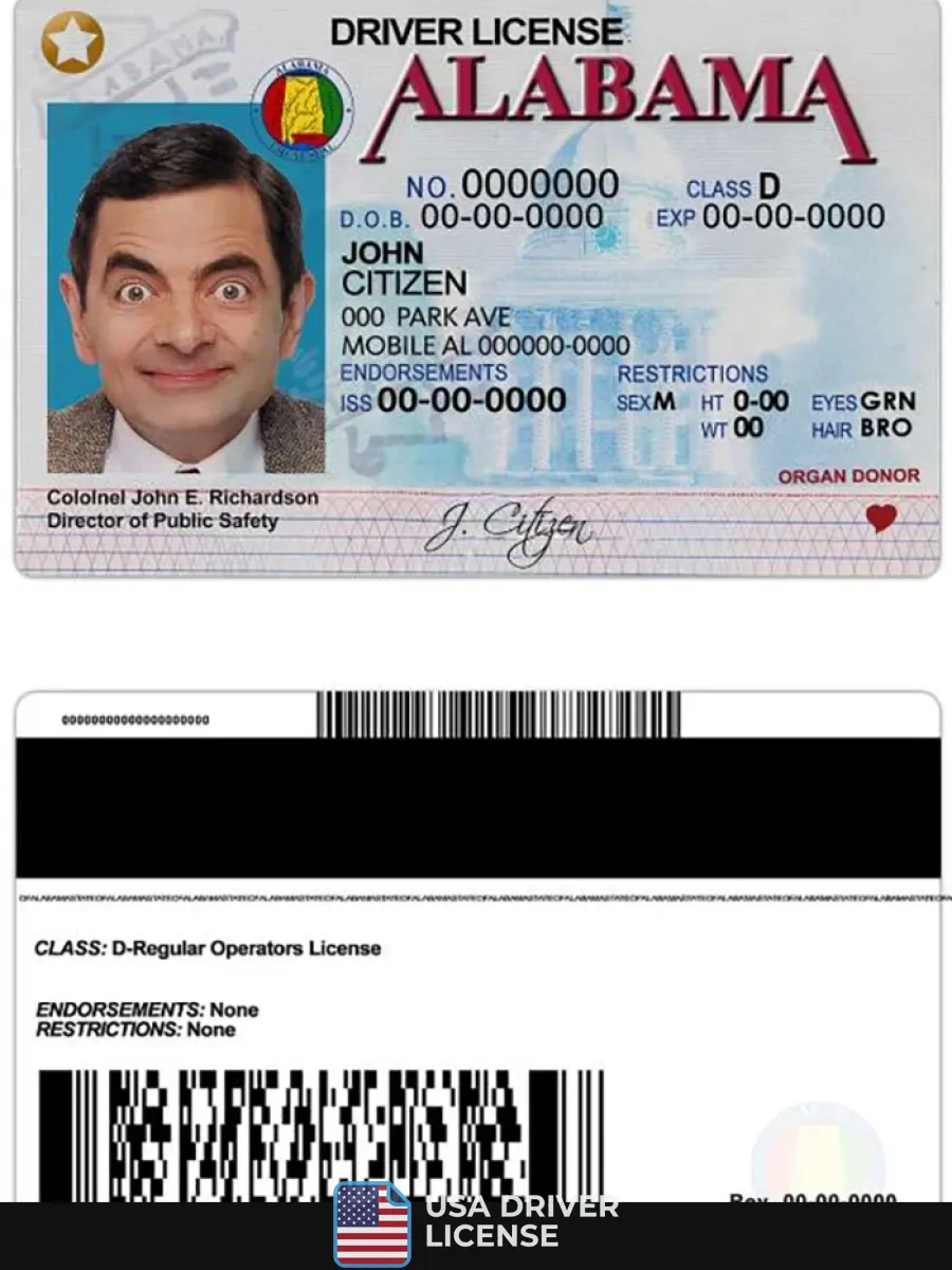 Usa Alabama Driving License — Driver License