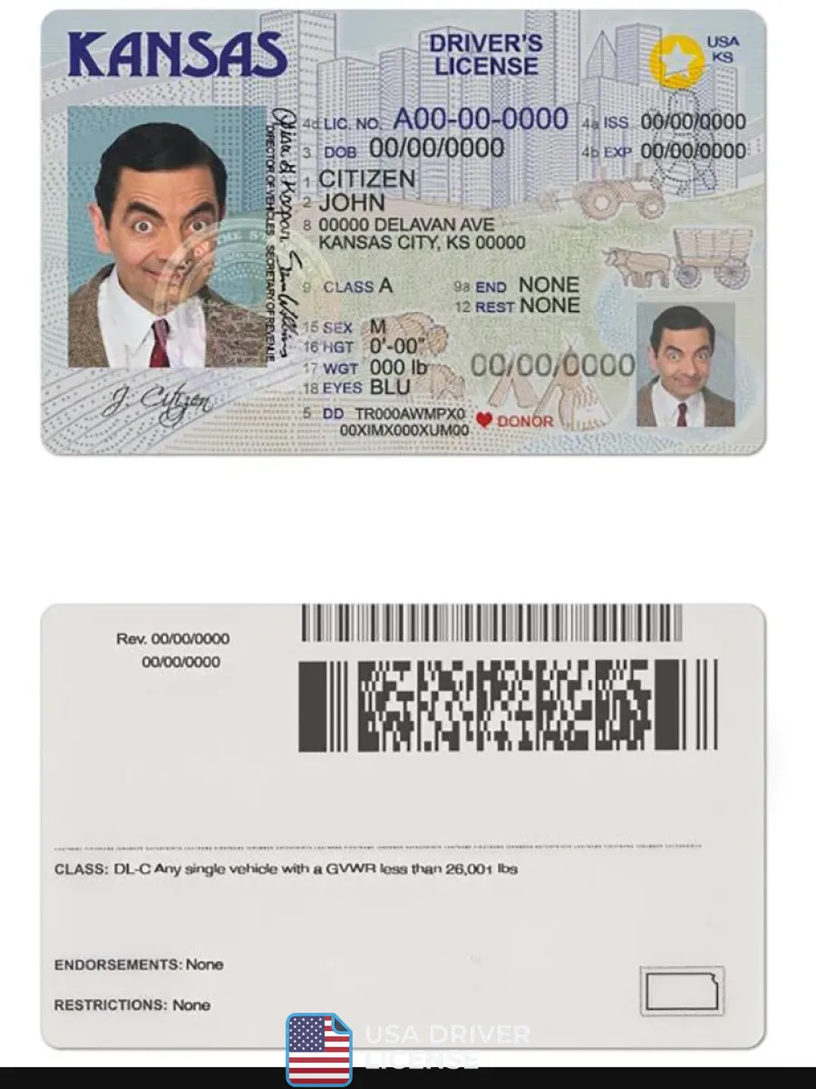 Usa Kansas Driving License — Driver License
