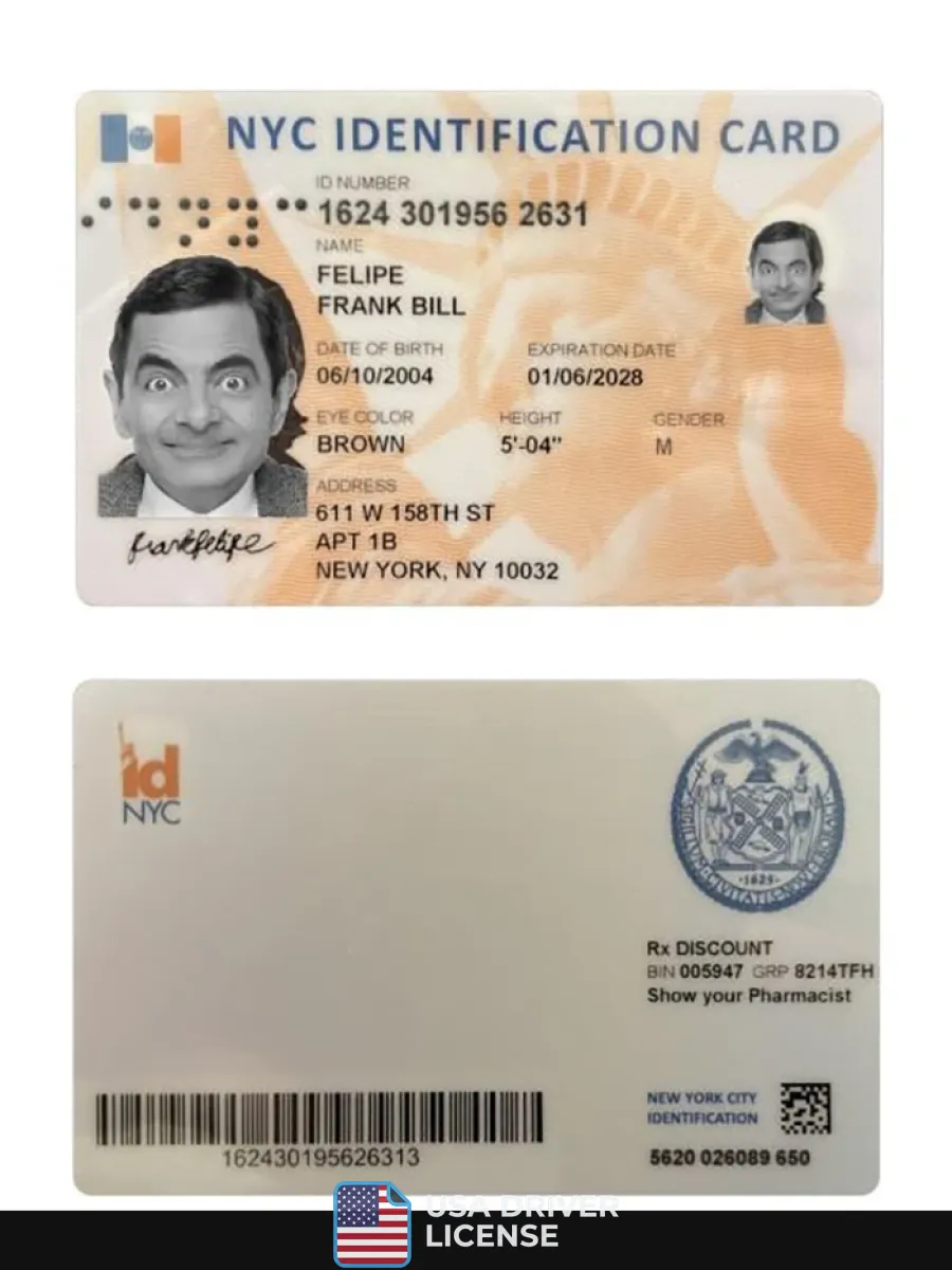 Usa New York Identification Card — ID Cards