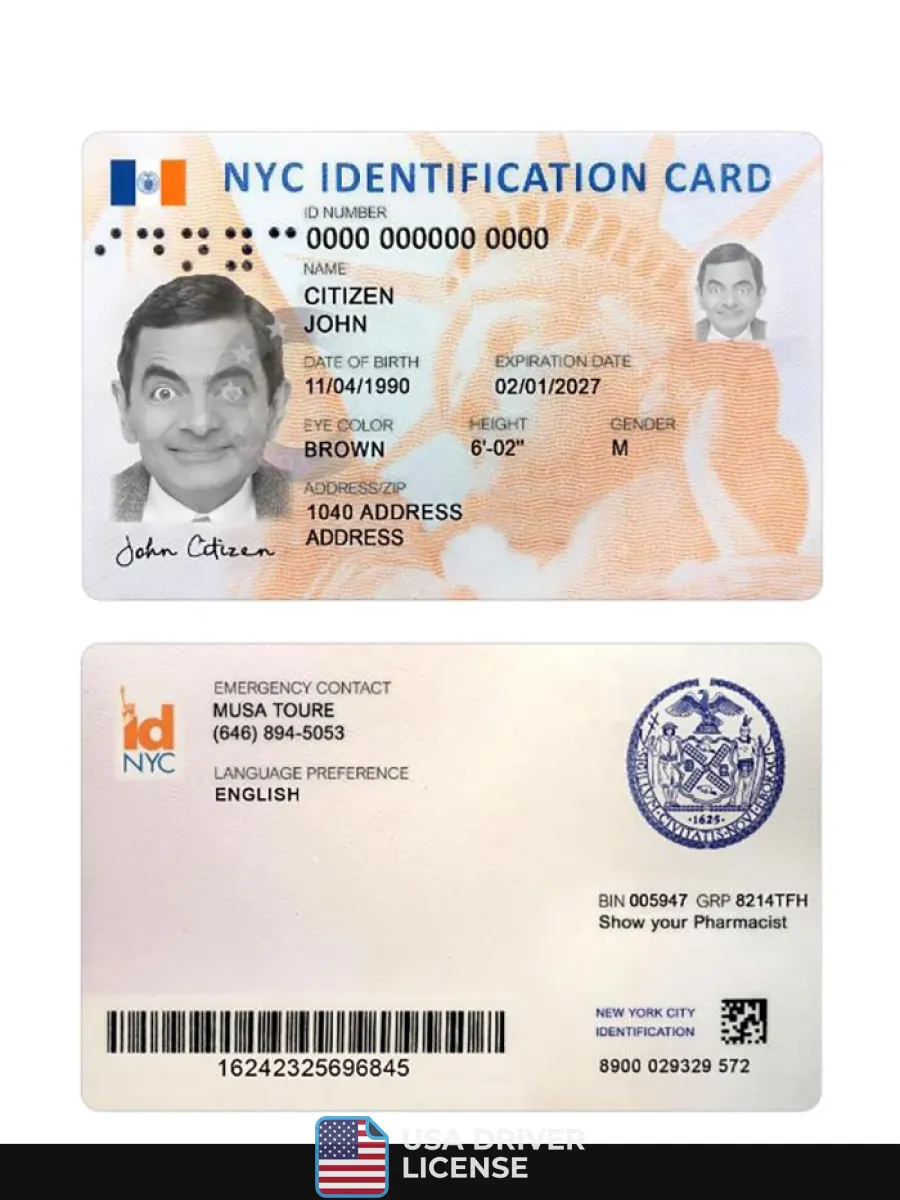 Usa New York New Id Card — ID Cards