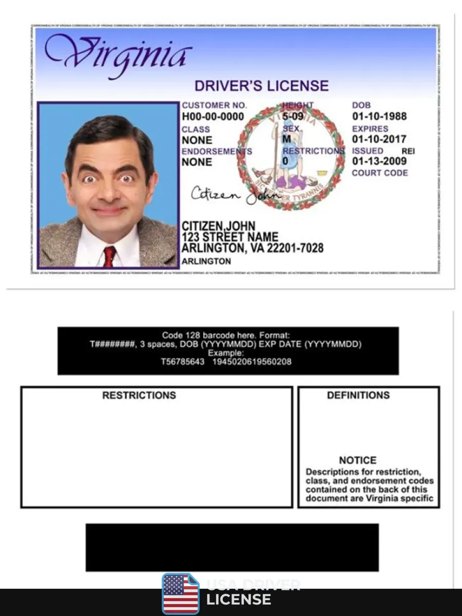 Usa Virgina Dl Version 2 — Driver License