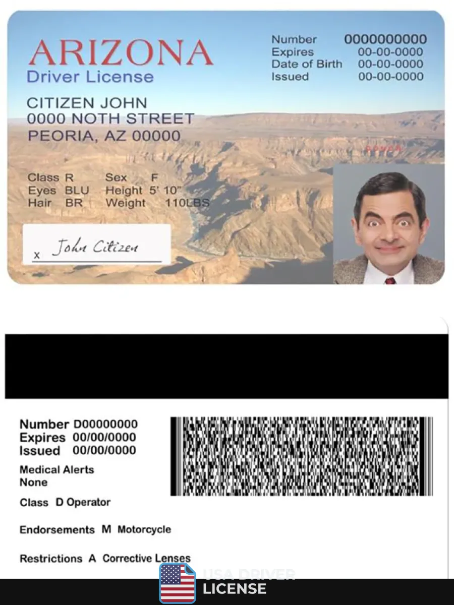 Usa Arizona Driving License Version 2 — Driver License