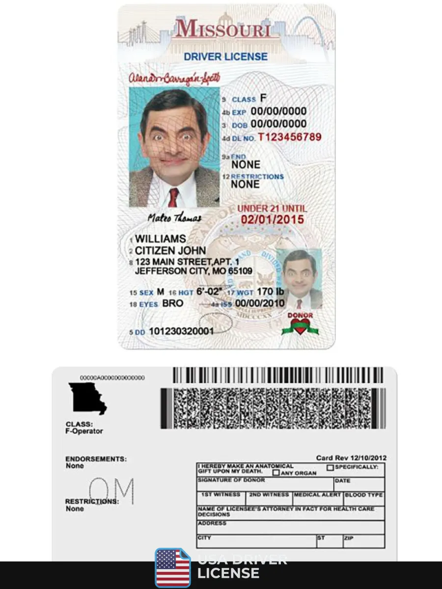 Usa Missouri Driving License Under 21 — Driver License