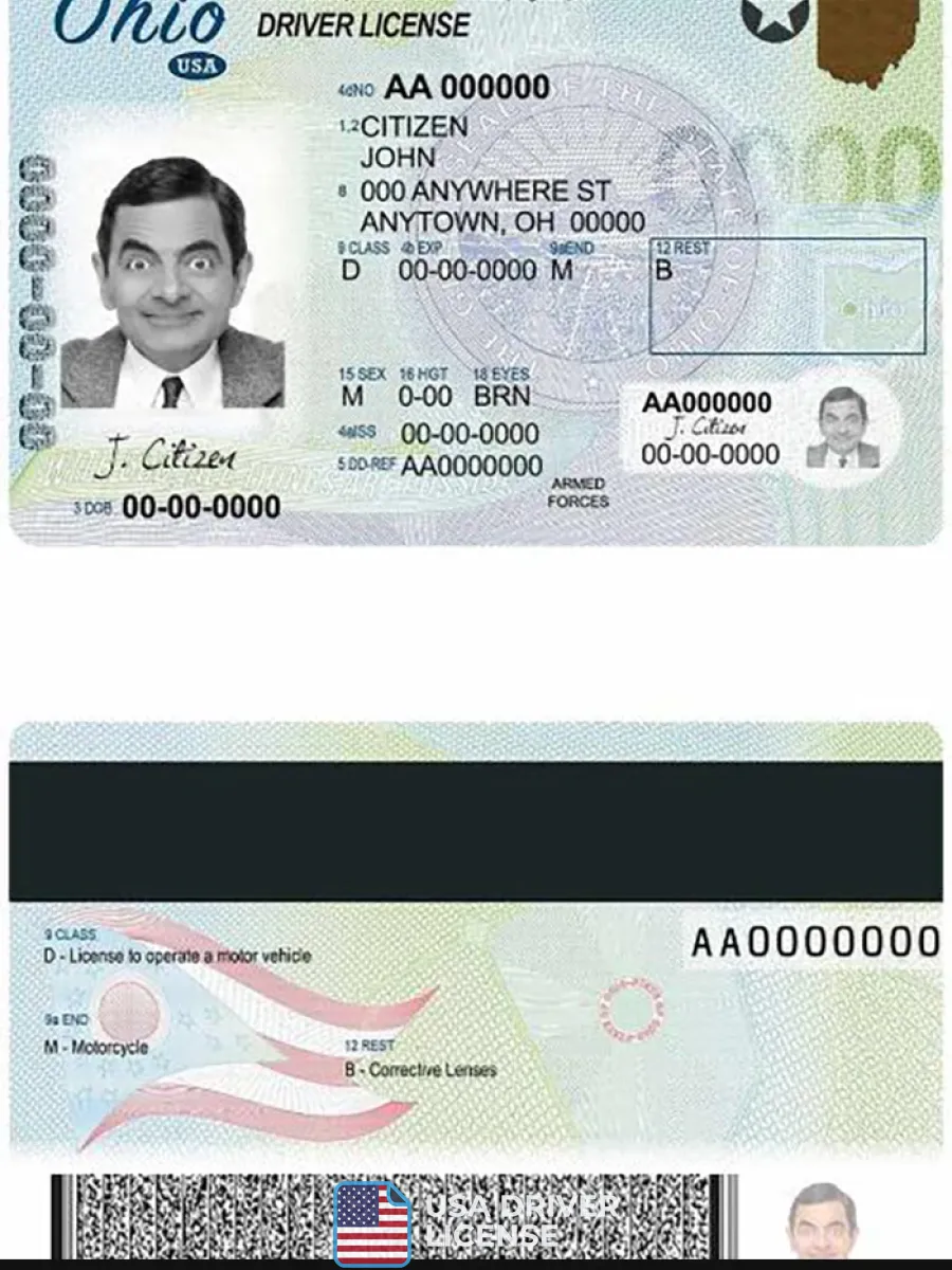 Usa Ohio State Driving License — Driver License