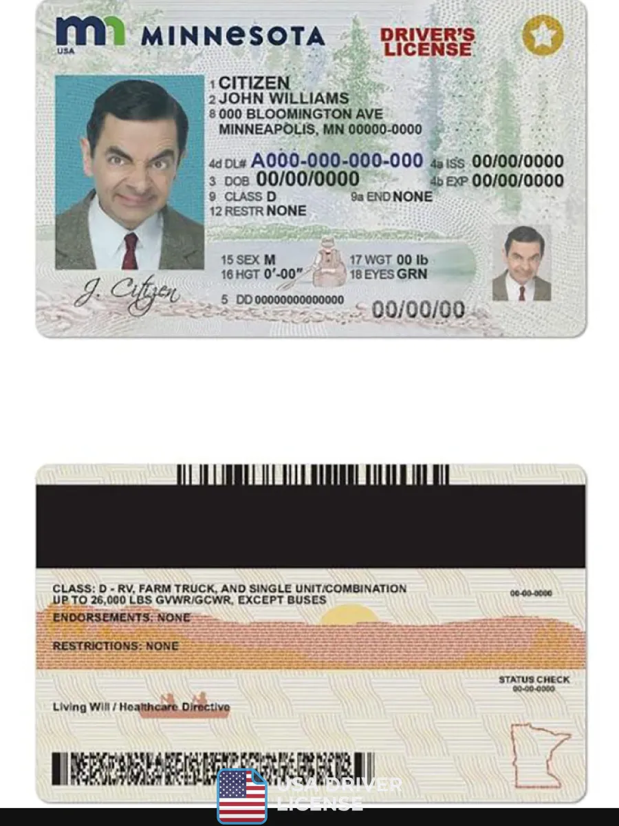 Usa Minnesota Driving License — Driver License
