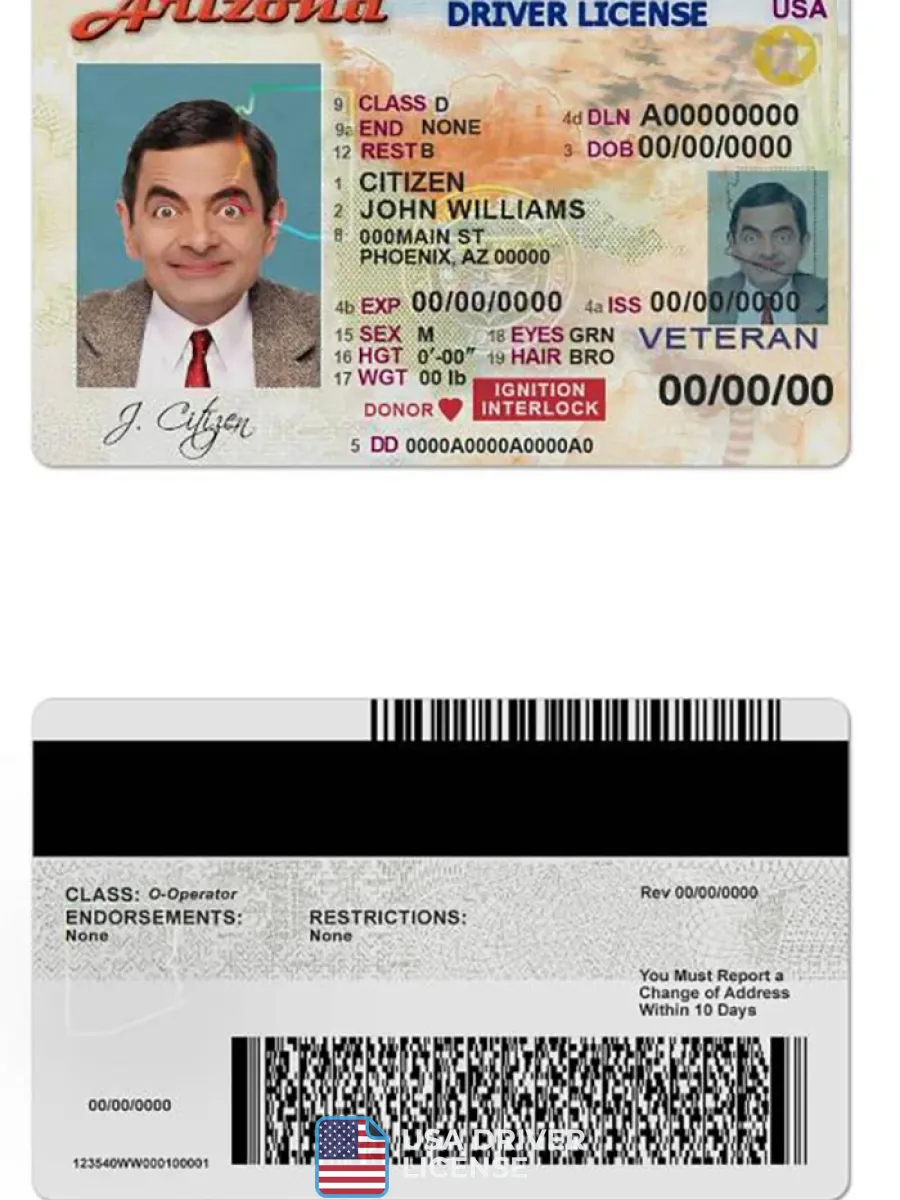 Usa Arizona Driving License — Driver License