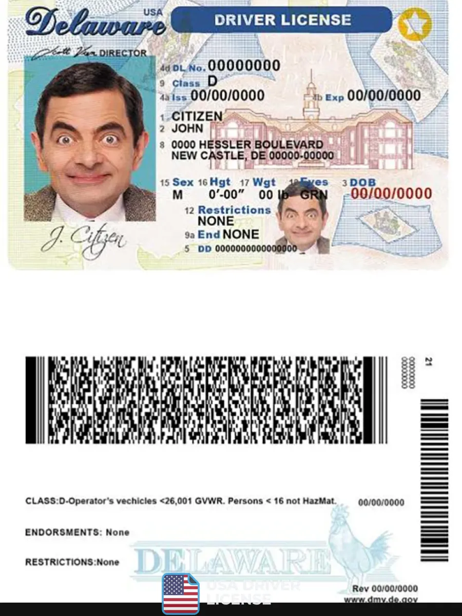 Usa Delaware Driver License — Driver License