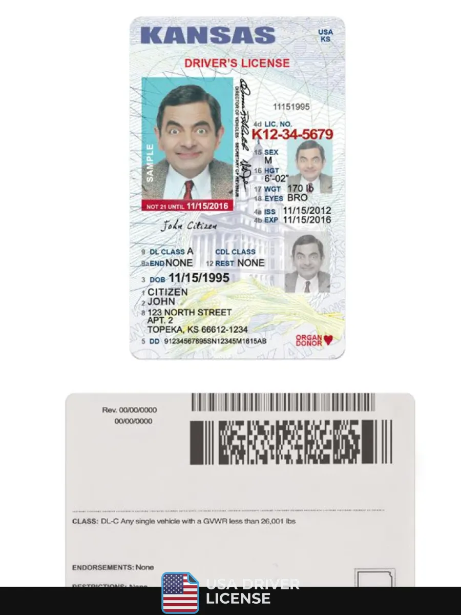 Usa Kansas Driving License Under 21 — Driver License