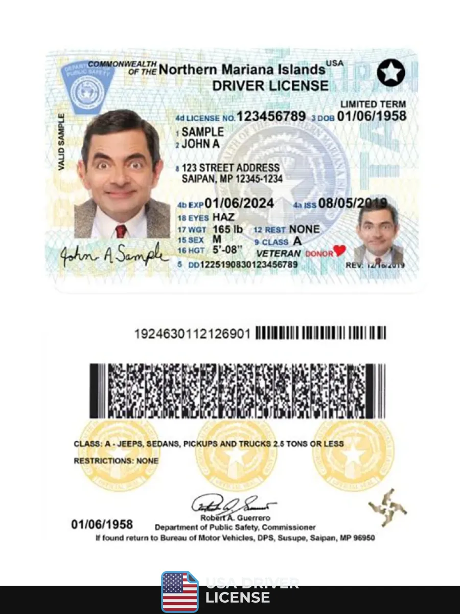 Usa Northern Mariana Islands 2019 Present — Driver License